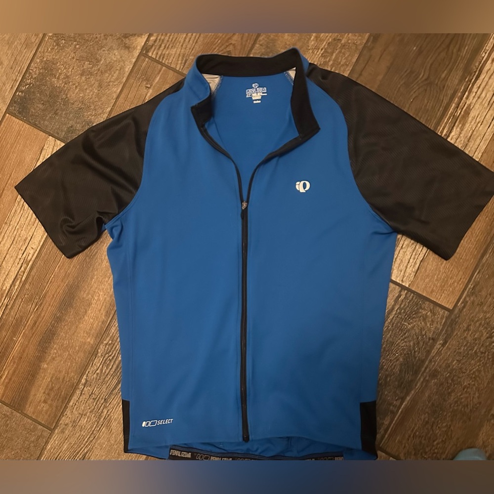 Pearl Izumi Quest Full Zip Cycling Jersey Sz M Blue Short Sleeves See Pics Flaws